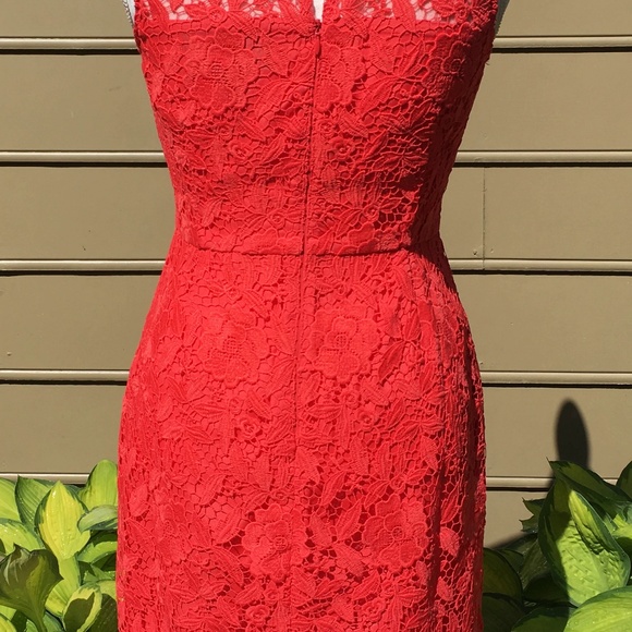 J. CREW COLLECTION - Coral floral Venetian lace fitted dress - Like new … - Picture 3 of 8